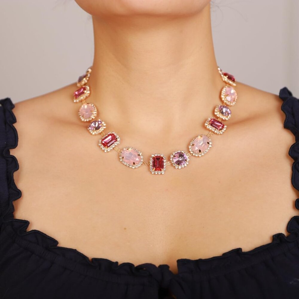 Multi-Colored Geometric Gemstone Crystal Statemen… - image 3